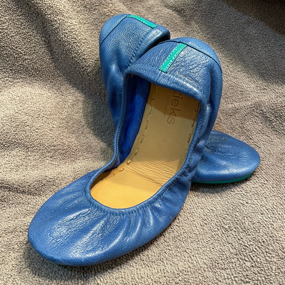 Tieks Blue Leather Ballet Flats